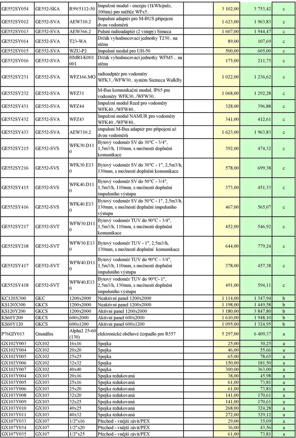 2 Pulsní radioadaptér (2 vstupy) Simeca 1 607,00 1 944,47 c GE552SY014 GE552-SVA T23-WA Držák vyhodnocovací jednotky T230.