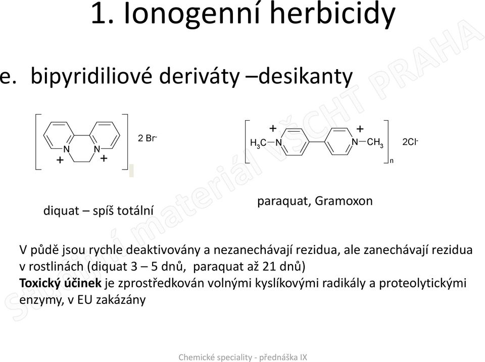 paraquat, Gramoxon V půdě jsou rychle deaktivovány a nezanechávají rezidua, ale