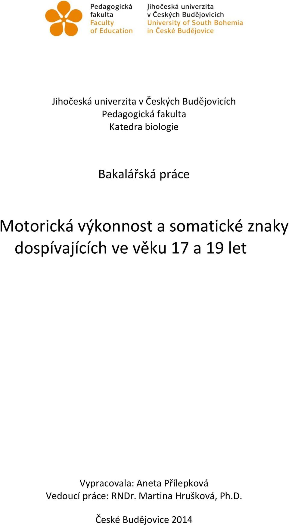 znaky dospívajících ve věku 17 a 19 let Vypracovala: Aneta