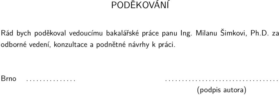 za odborné vedení, konzultace a podnětné návrhy k