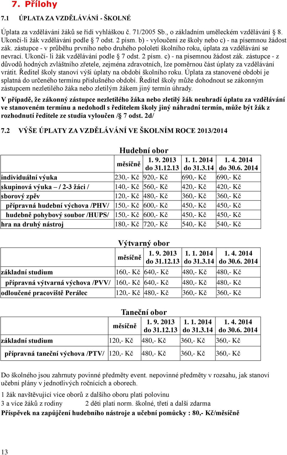 2 písm. c) - na písemnou žádost zák. zástupce - z důvodů hodných zvláštního zřetele, zejména zdravotních, lze poměrnou část úplaty za vzdělávání vrátit.