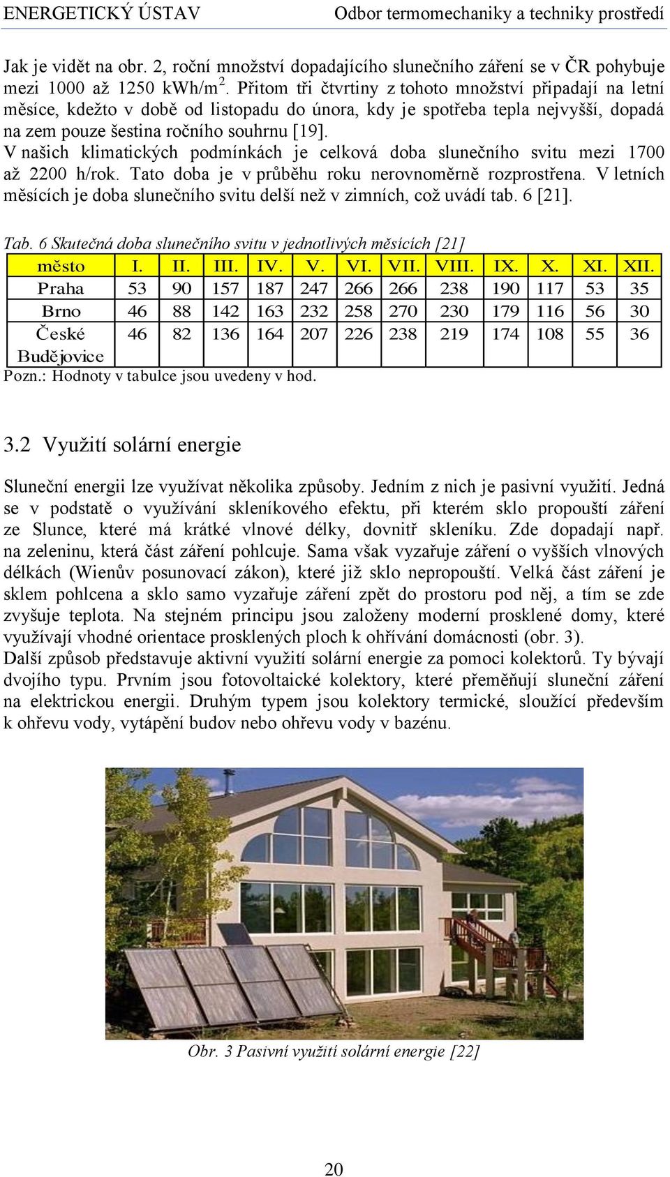 V našich klimatických podmínkách je celková doba slunečního svitu mezi 1700 až 2200 h/rok. Tato doba je v průběhu roku nerovnoměrně rozprostřena.