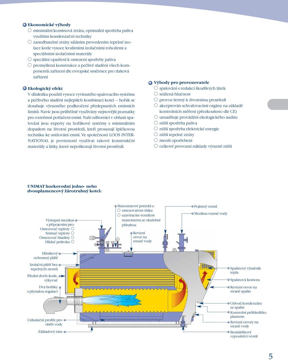 efekt V důsledku použití vysoce vyvinutého spalovacího systému a pečlivého sladění nejlepších kombinací kotel hořák se dosahuje výrazného podkročení předepsaných emisních limitů.