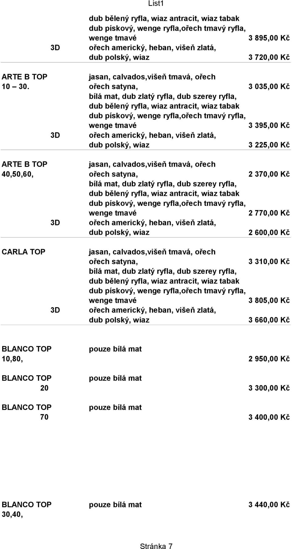 370,00 Kč 2 770,00 Kč 2 600,00 Kč CARLA TOP 3 310,00 Kč 3 805,00