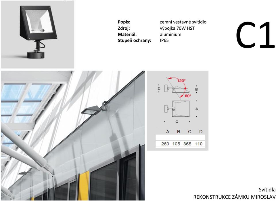 výbojka 70W HST aluminium IP65 C1