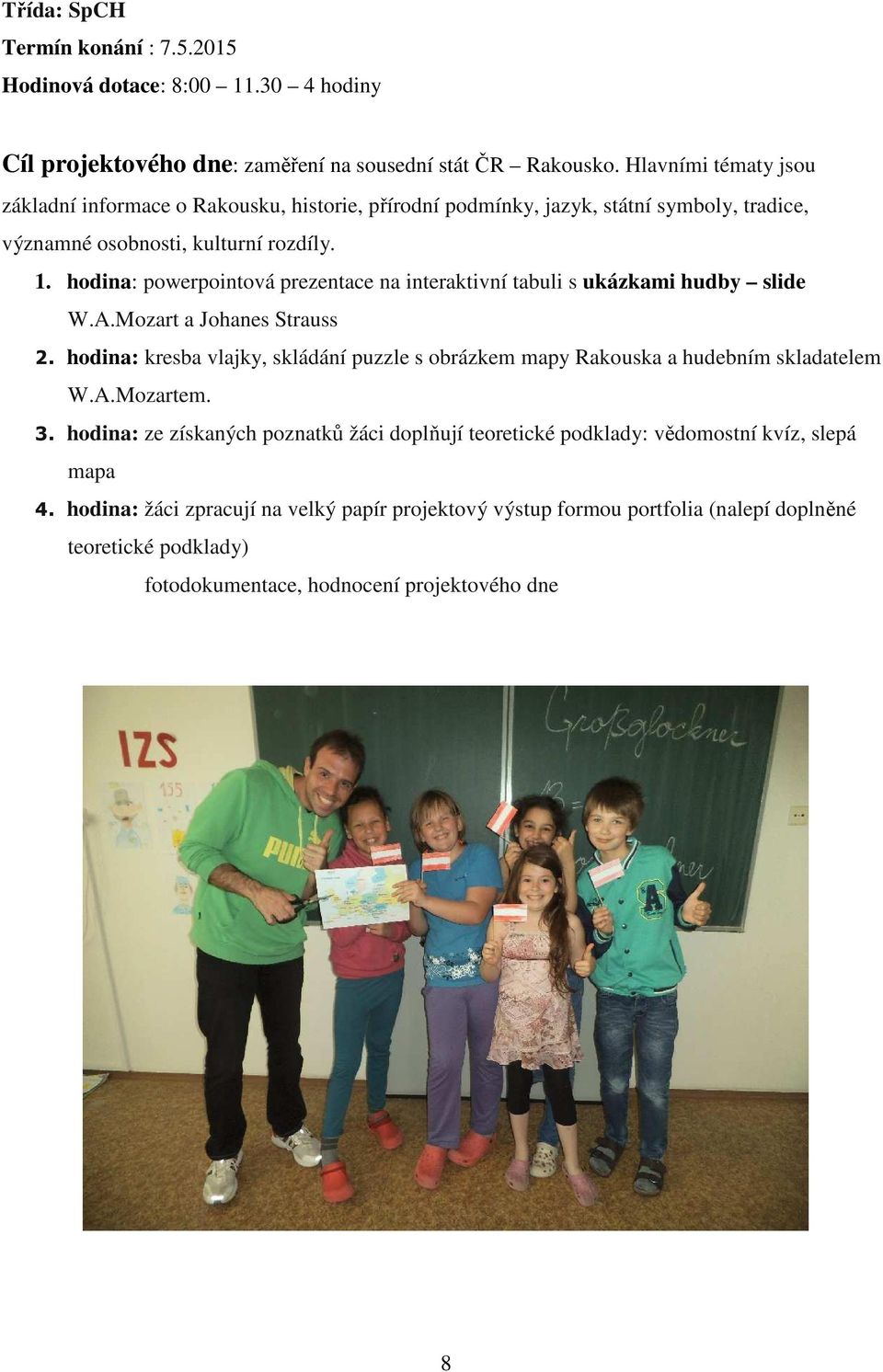 hodina: powerpointová prezentace na interaktivní tabuli s ukázkami hudby slide W.A.Mozart a Johanes Strauss 2.