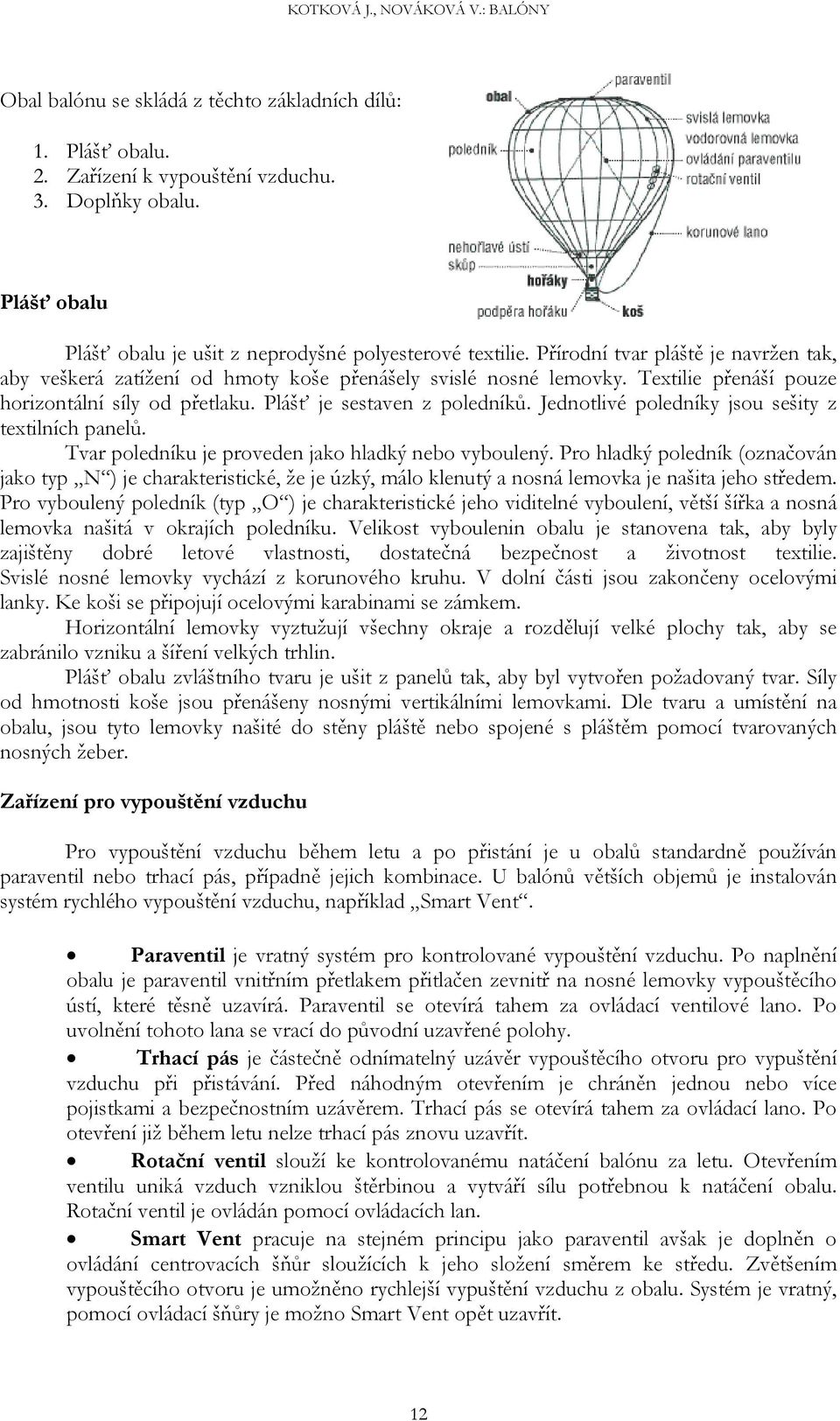 Jednotlivé poledníky jsou sešity z textilních panelů. Tvar poledníku je proveden jako hladký nebo vyboulený.