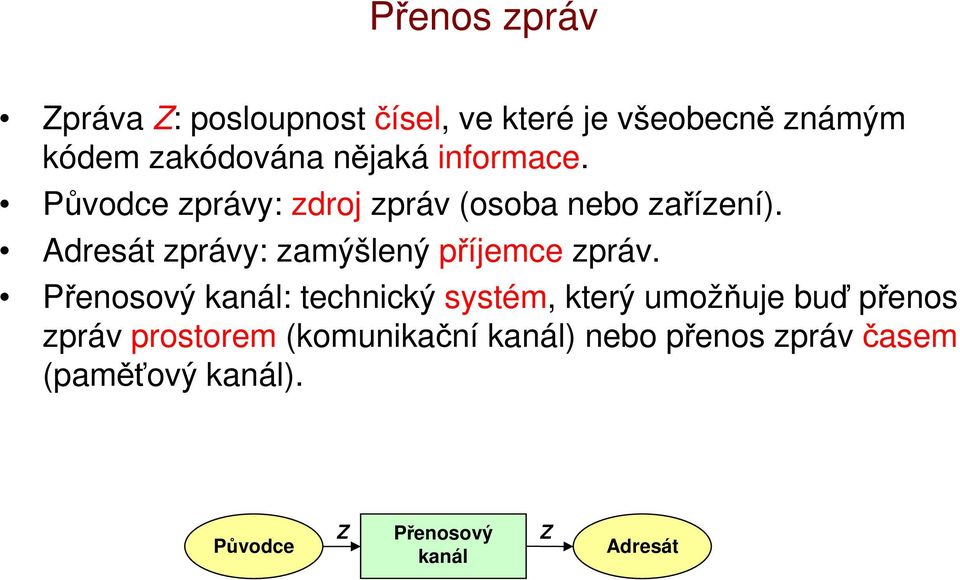 Adresát zprávy: zamýšlený příjemce zpráv.