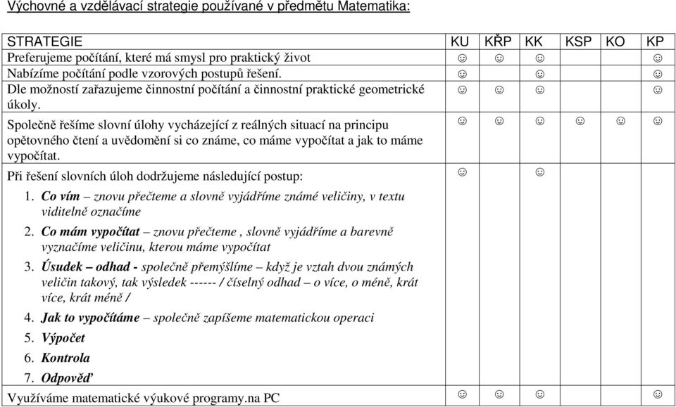 Společně řešíme slovní úlohy vycházející z reálných situací na principu opětovného čtení a uvědomění si co známe, co máme vypočítat a jak to máme vypočítat.