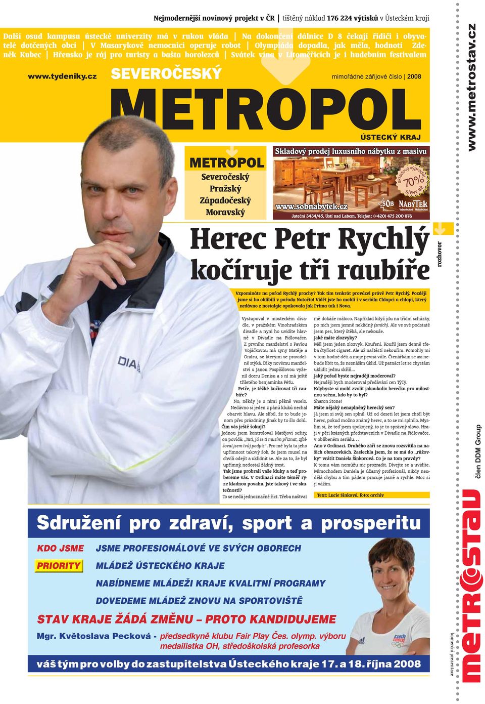 tydeniky.cz Severočeský Pražský Západočeský Moravský mimořádné zářijové číslo 2008 Herec Petr Rychlý kočíruje tři raubíře Vzpomínáte na pořad Rychlý prachy? Tak tím tenkrát provázel právě Petr Rychlý.