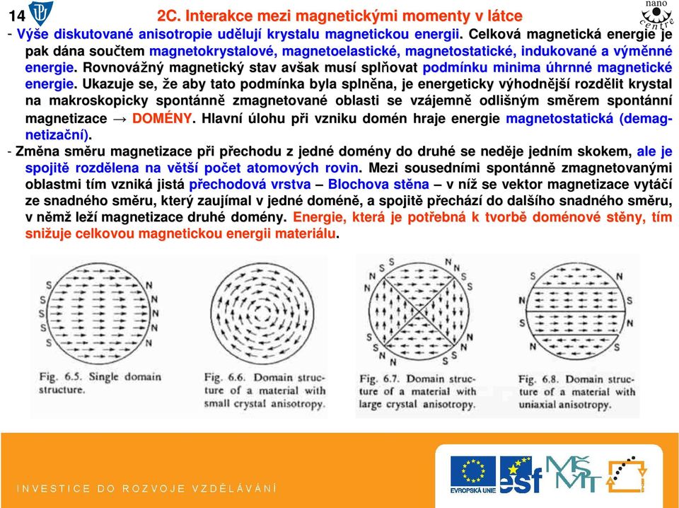 . Rovnovážný ný magnetický stav avšak ak musí splňovat podmínku minima úhrnné magnetické energie.