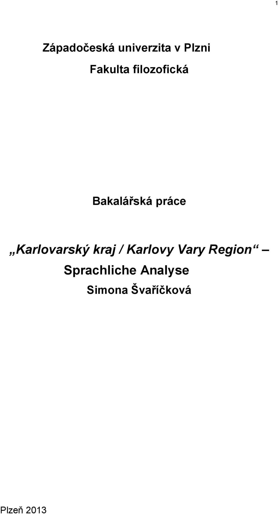 Karlovarský kraj / Karlovy Vary Region