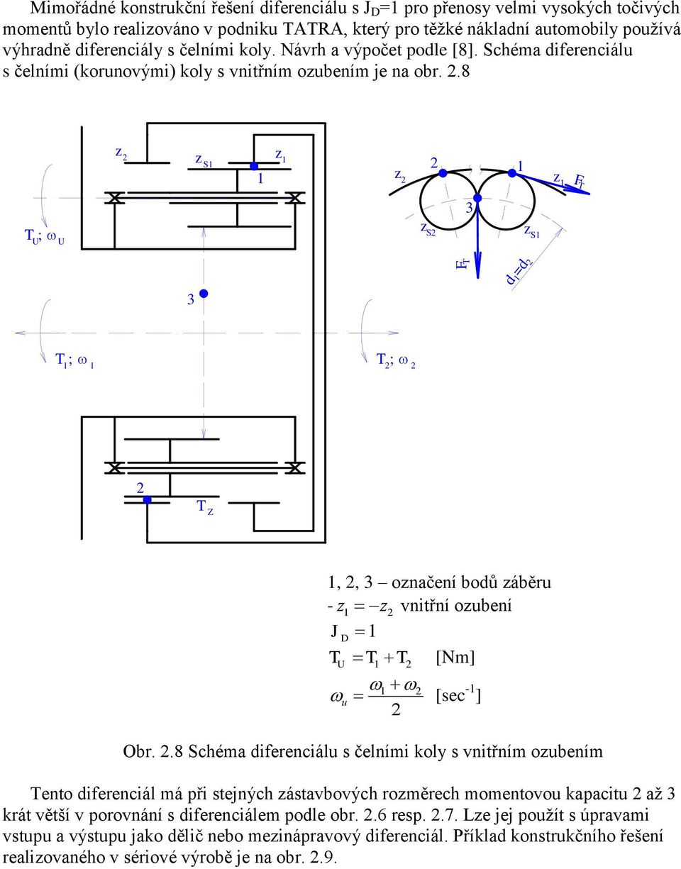 .8 z z S z z z F T 3 T ; U U z S z S 3 F T d =d T ; T ; T Z,, 3 označení bodů záběru - z z vnitřní ozubení J T U T T [Nm] u [sec - ] Obr.