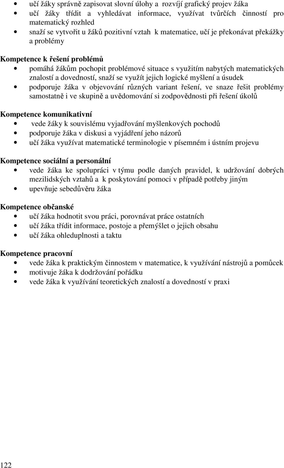 využít jejich logické myšlení a úsudek podporuje žáka v objevování různých variant řešení, ve snaze řešit problémy samostatně i ve skupině a uvědomování si zodpovědnosti při řešení úkolů Kompetence