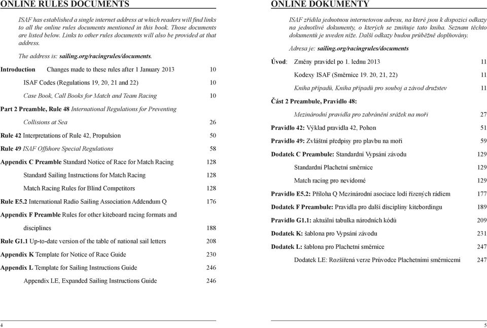 Introduction Changes made to these rules after 1 January 2013 10 ISAF Codes (Regulations 19, 20, 21 and 22) 10 Case Book, Call Books for Match and Team Racing 10 Part 2 Preamble, Rule 48