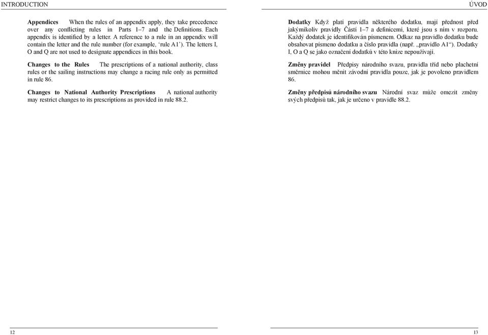 Changes to the Rules The prescriptions of a national authority, class rules or the sailing instructions may change a racing rule only as permitted in rule 86.