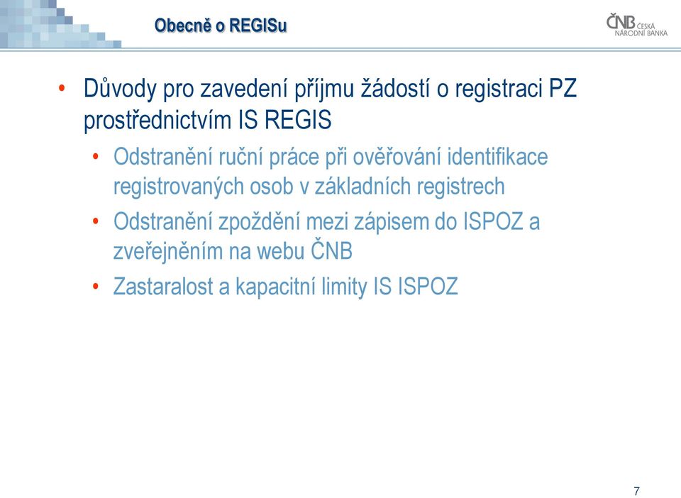 identifikace registrovaných osob v základních registrech Odstranění