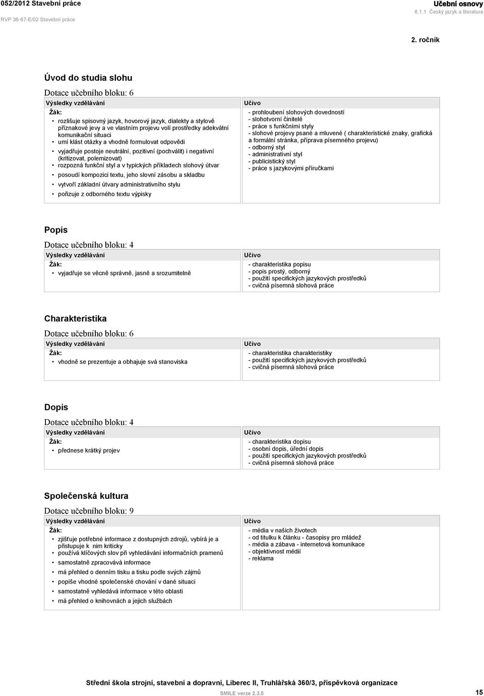 umí klást otázky a vhodně formulovat odpovědi vyjadřuje postoje neutrální, pozitivní (pochválit) i negativní (kritizovat, polemizovat) rozpozná funkční styl a v typických příkladech slohový útvar