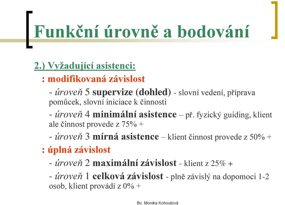 slovní iniciace k činnosti - úroveň 4 minimální asistence př.