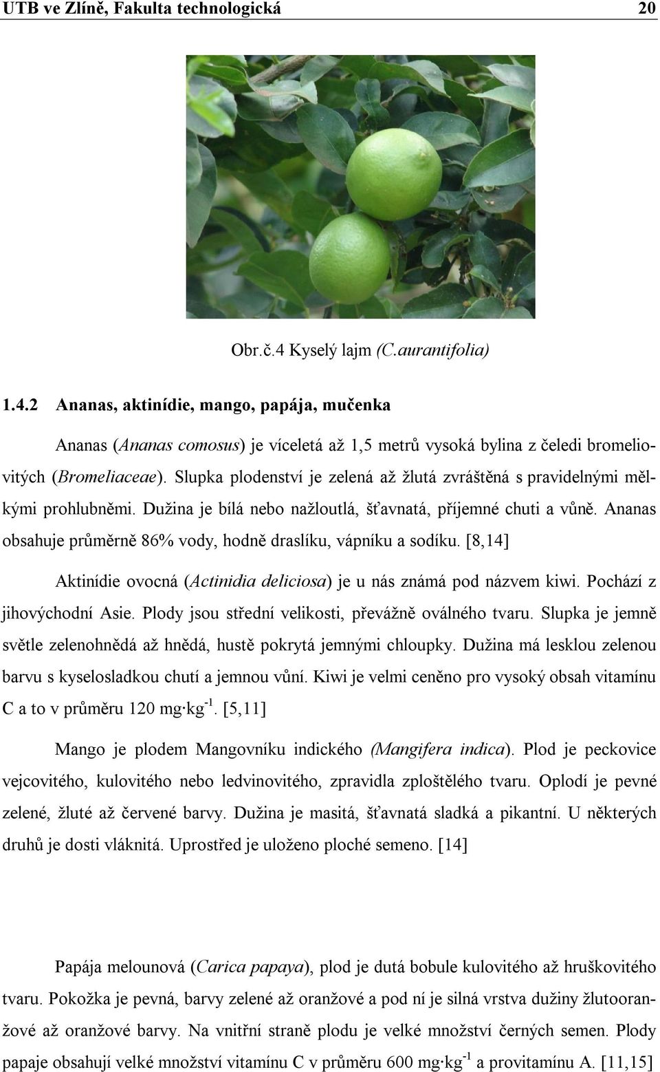 Ananas obsahuje průměrně 86% vody, hodně draslíku, vápníku a sodíku. [8,14] Aktinídie ovocná (Actinidia deliciosa) je u nás známá pod názvem kiwi. Pochází z jihovýchodní Asie.