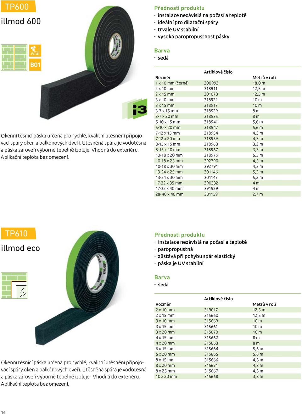 1 x 10 mm (černá) 300992 18,0 m 2 x 10 mm 318911 12,5 m 2 x 15 mm 301073 12,5 m 3 x 10 mm 318921 10 m 3 x 15 mm 318917 10 m 3-7 x 15 mm 318929 8 m 3-7 x 20 mm 318935 8 m 5-10 x 15 mm 318941 5,6 m