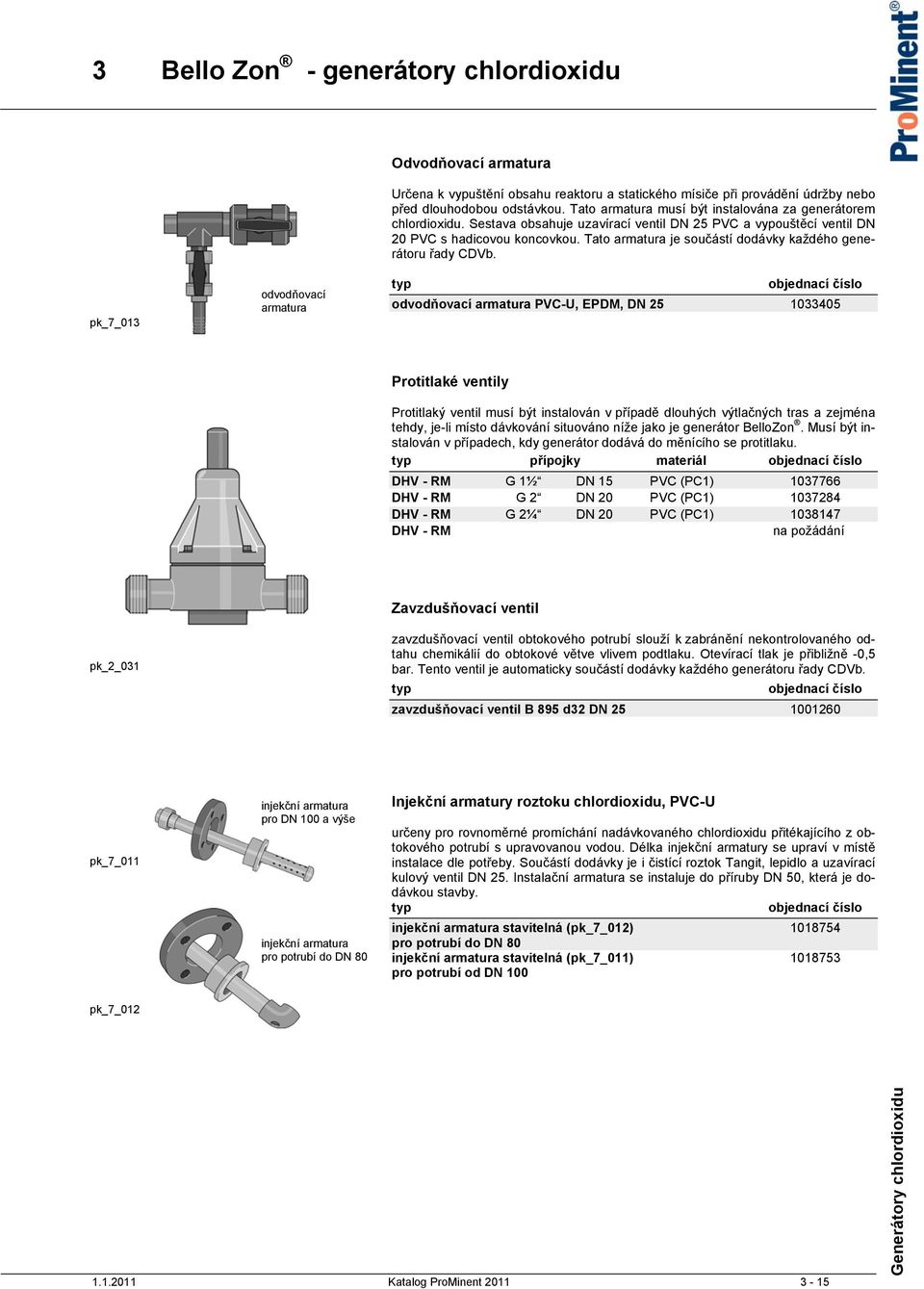 pk_7_013 odvodňovací armatura odvodňovací armatura PVC-U, EPDM, DN 25 1033405 Protitlaké ventily Protitlaký ventil musí být instalován v případě dlouhých výtlačných tras a zejména tehdy, je-li místo