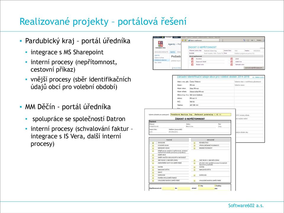 identifikačních údajů obcí pro volební období) MM Děčín - portál úředníka spolupráce se