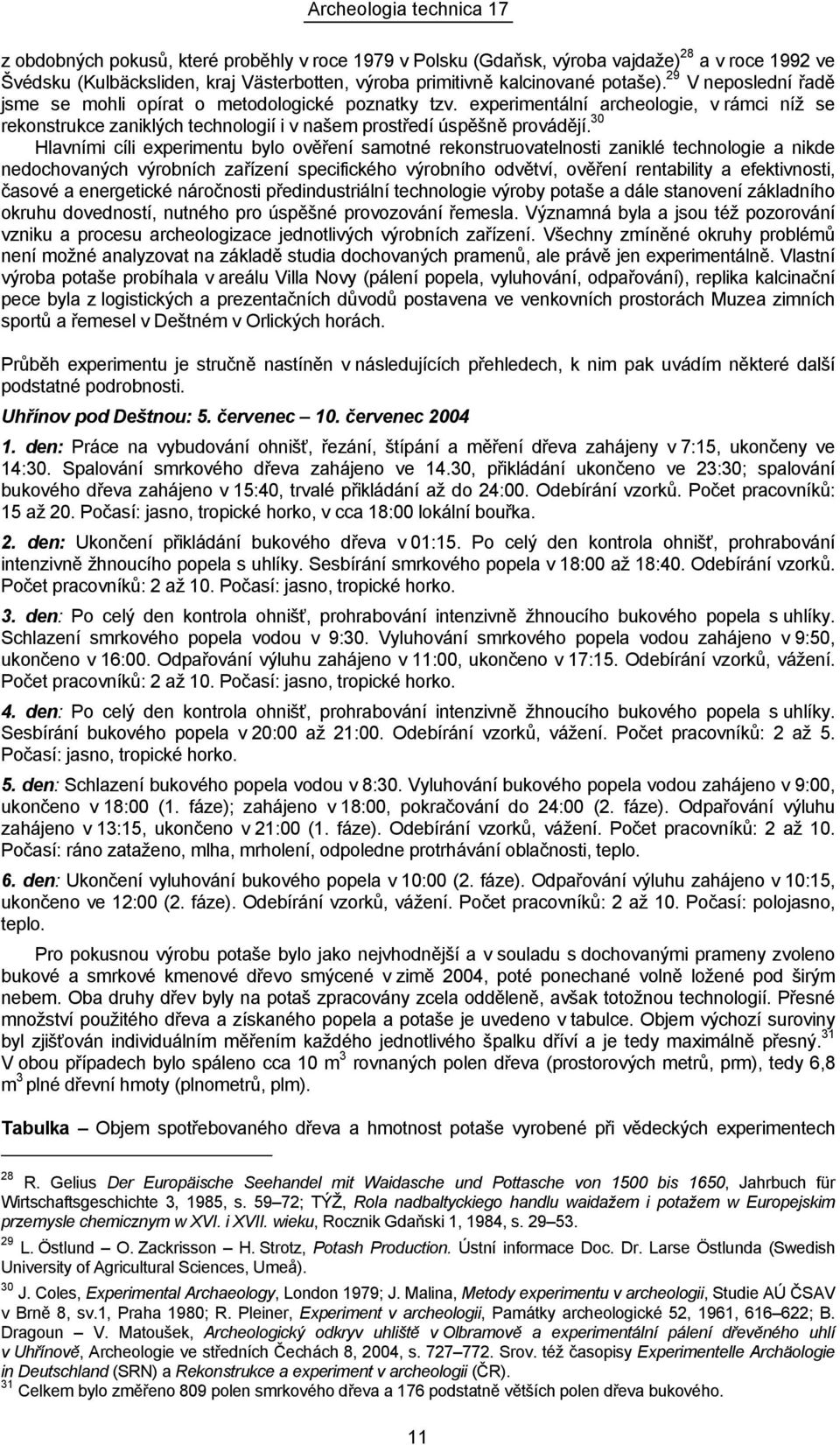 30 Hlavními cíli experimentu bylo ověření samotné rekonstruovatelnosti zaniklé technologie a nikde nedochovaných výrobních zařízení specifického výrobního odvětví, ověření rentability a efektivnosti,