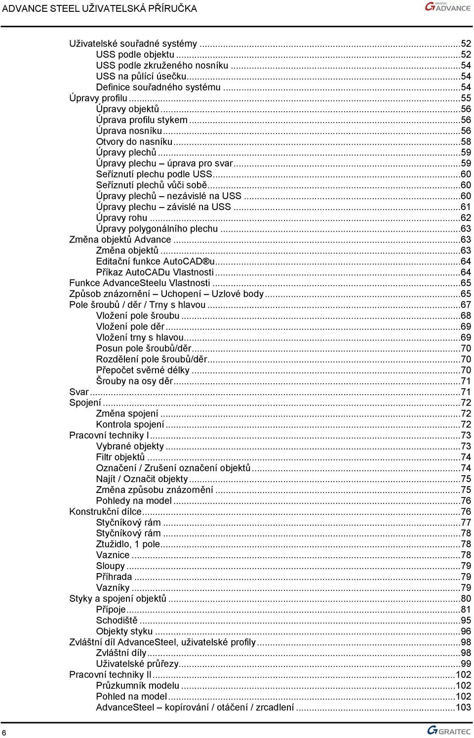 ..60 Úpravy plechů nezávislé na USS...60 Úpravy plechu závislé na USS...61 Úpravy rohu...62 Úpravy polygonálního plechu...63 Změna objektů Advance...63 Změna objektů...63 Editační funkce AutoCAD u.