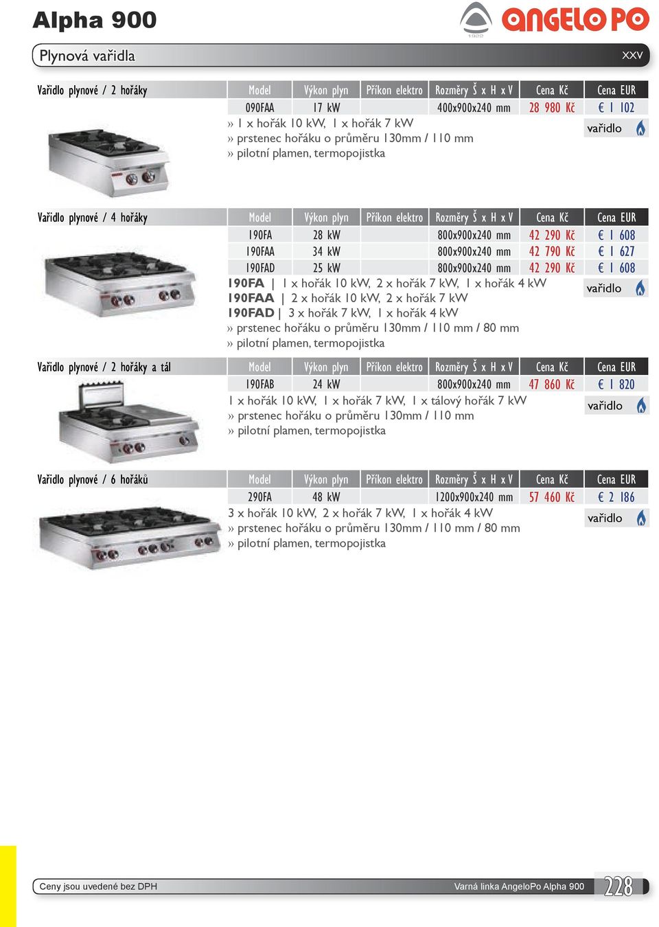 800x900x240 mm 42 790 Kč 1 627 190FAD 25 kw 800x900x240 mm 42 290 Kč 1 608 190FA 1 x hořák 10 kw, 2 x hořák 7 kw, 1 x hořák 4 kw 190FAA 2 x hořák 10 kw, 2 x hořák 7 kw 190FAD 3 x hořák 7 kw, 1 x