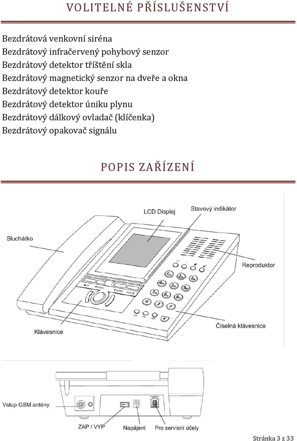 na dveře a okna Bezdrátový detektor kouře Bezdrátový detektor úniku plynu