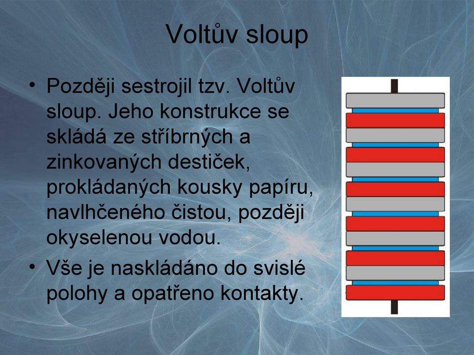 destiček, prokládaných kousky papíru, navlhčeného čistou,