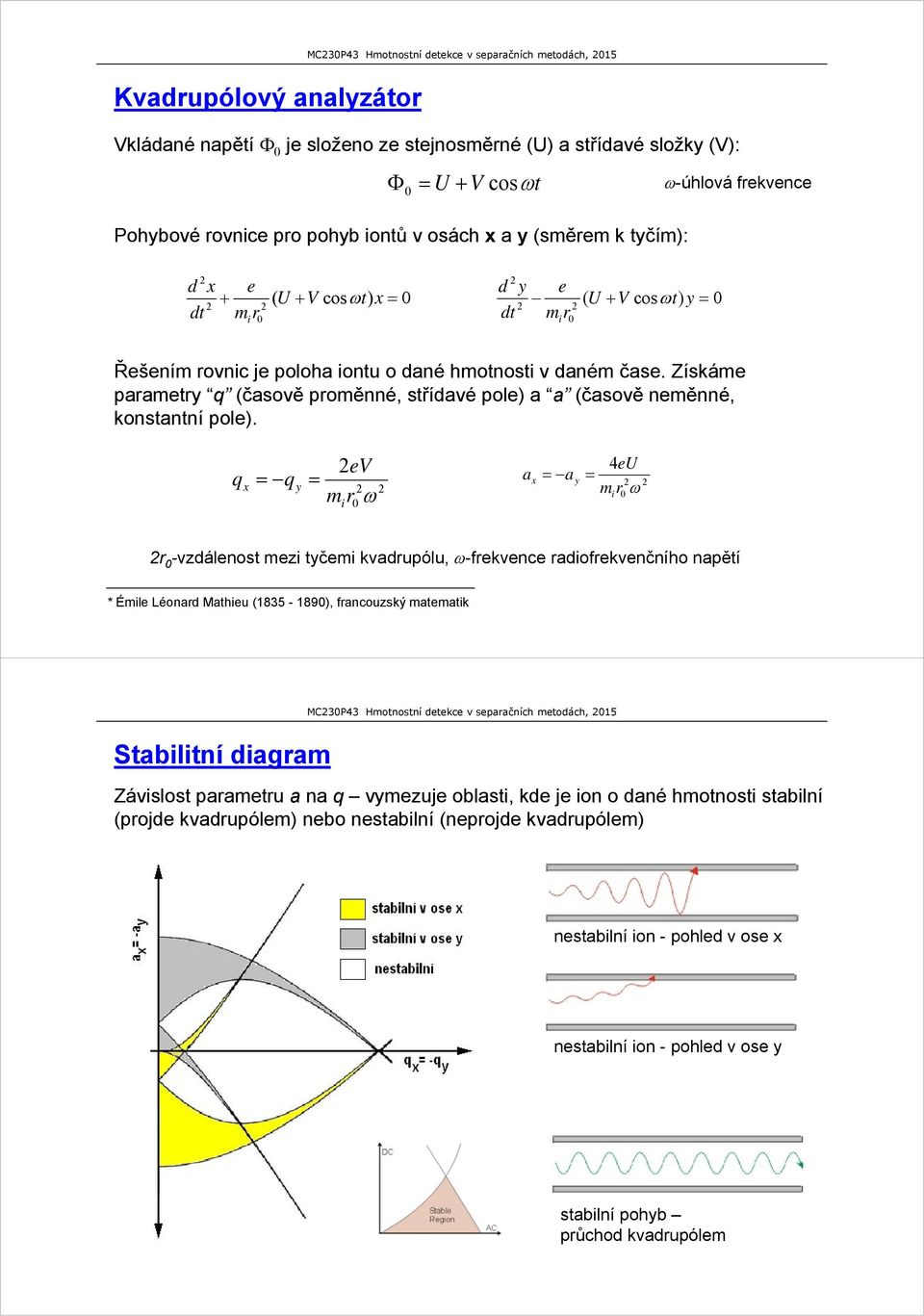 Získáme parametry q (časově proměnné, střídavé pole) a a (časově neměnné, konstantní pole).