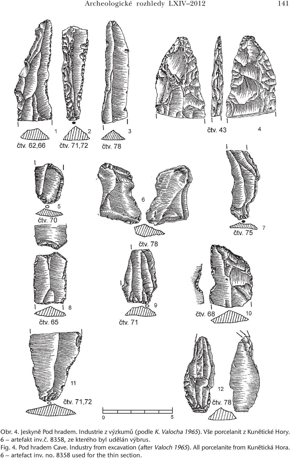 6 artefakt inv.č. 8358, ze kterého byl udělán výbrus. Fig. 4. Pod hradem Cave.