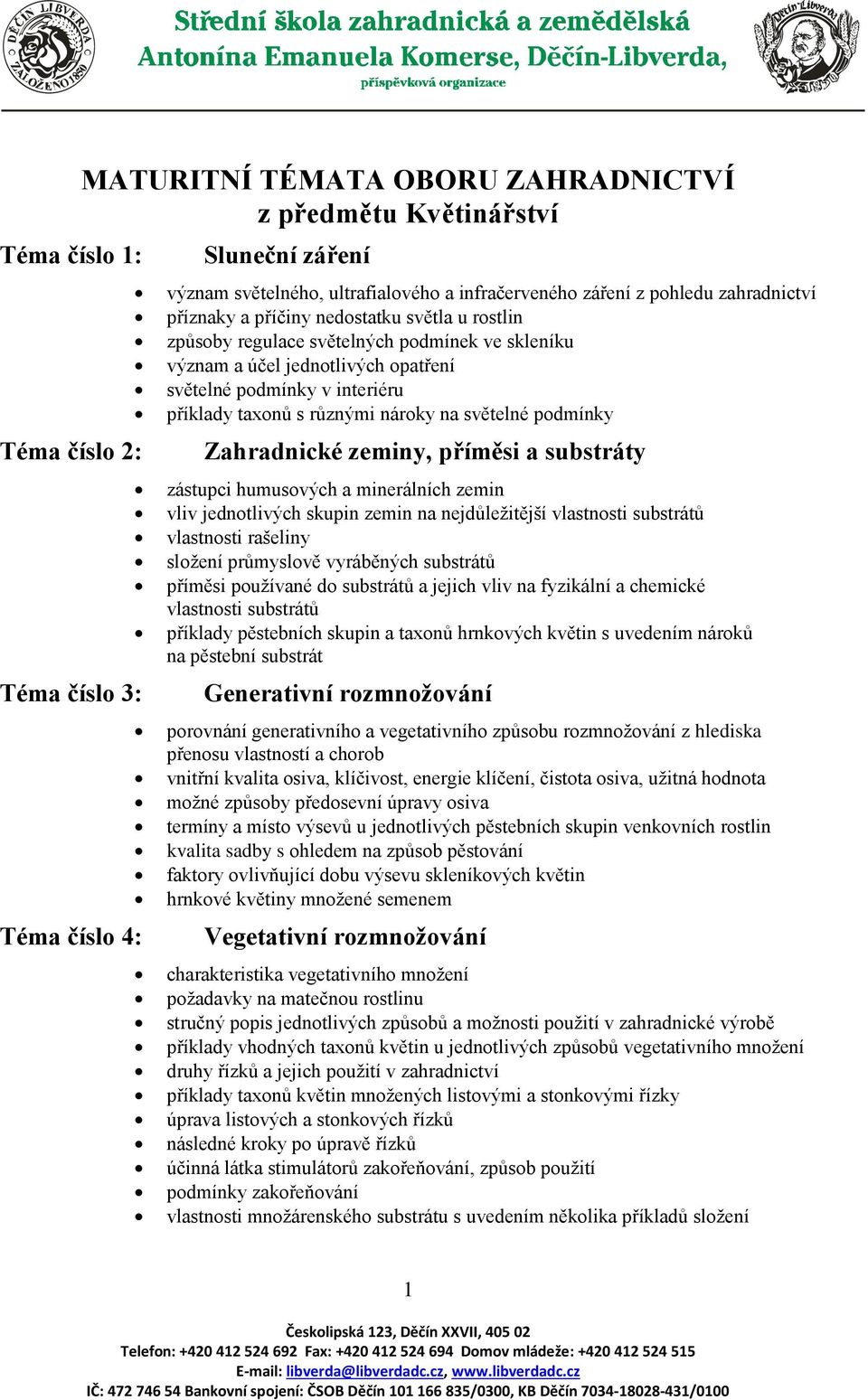 různými nároky na světelné podmínky Zahradnické zeminy, příměsi a substráty zástupci humusových a minerálních zemin vliv jednotlivých skupin zemin na nejdůležitější vlastnosti substrátů vlastnosti