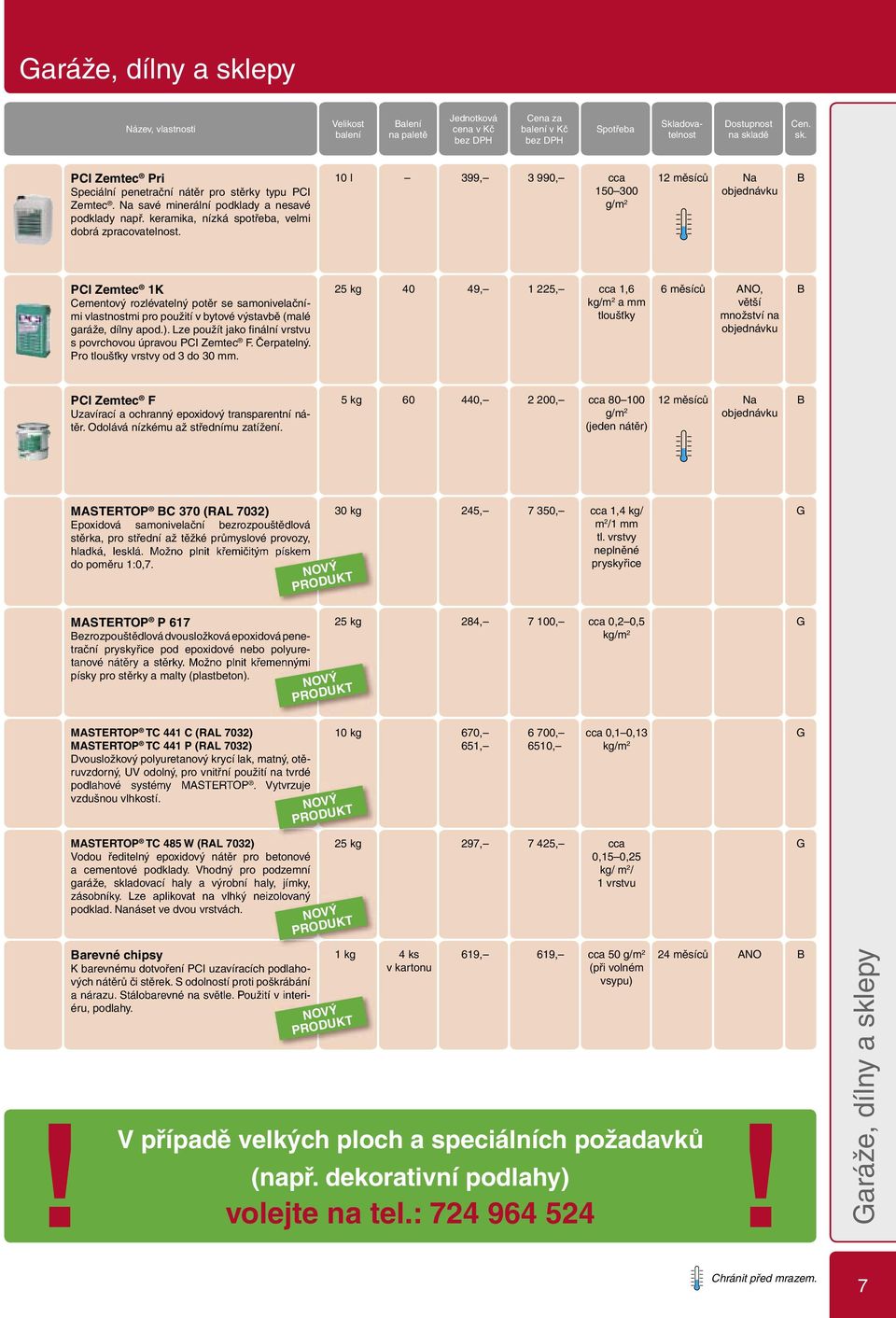 10 l 399, 3 990, cca 150 300 g/m 2 12 měsíců Na B PCI Zemtec 1K Cementový rozlévatelný potěr se samonivelačními vlastnostmi pro použití v bytové výstavbě (malé garáže, dílny apod.).