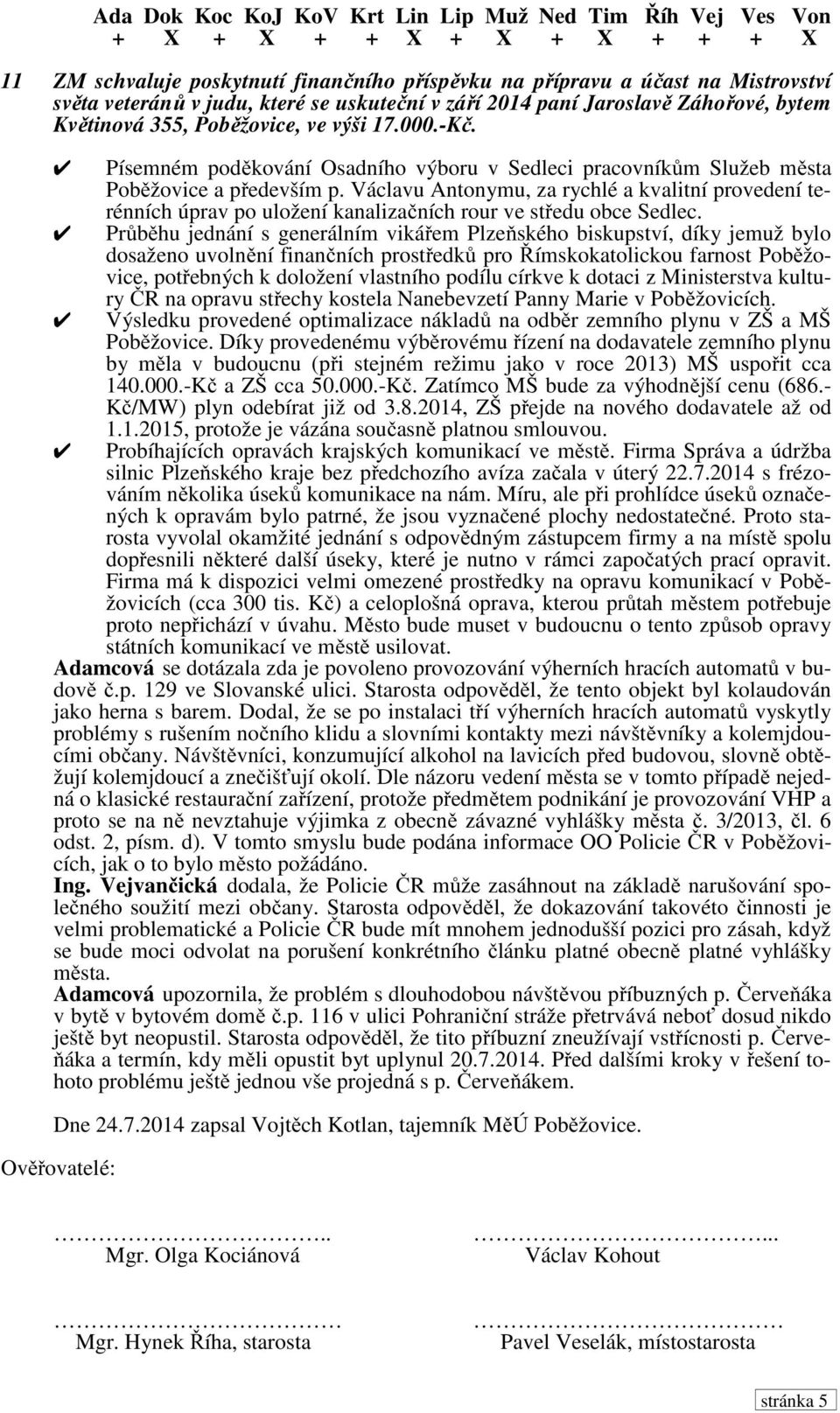 Václavu Antonymu, za rychlé a kvalitní provedení terénních úprav po uložení kanalizačních rour ve středu obce Sedlec.