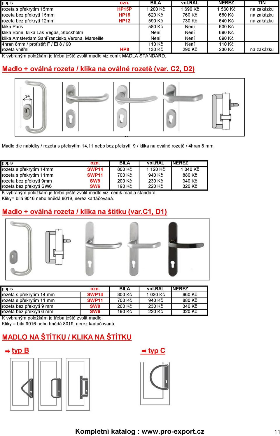 zakázku klika Paris 580 Kč Není 630 Kč klika Bonn, klika Las Vegas, Stockholm Není Není 690 Kč klika Amsterdam,SanFrancisko,Verona, Marseille Není Není 690 Kč 4hran 8mm / profistift F / Ei 8 / 90 110