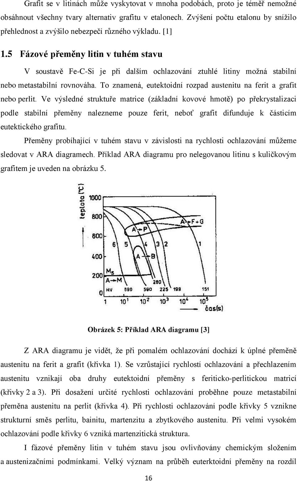 5 Fázové přeměny litin v tuhém stavu V soustavě Fe-C-Si je při dalším ochlazování ztuhlé litiny moţná stabilní nebo metastabilní rovnováha.