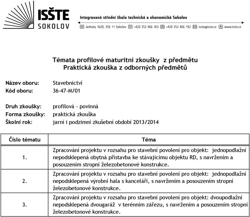 železobetonové konstrukce.