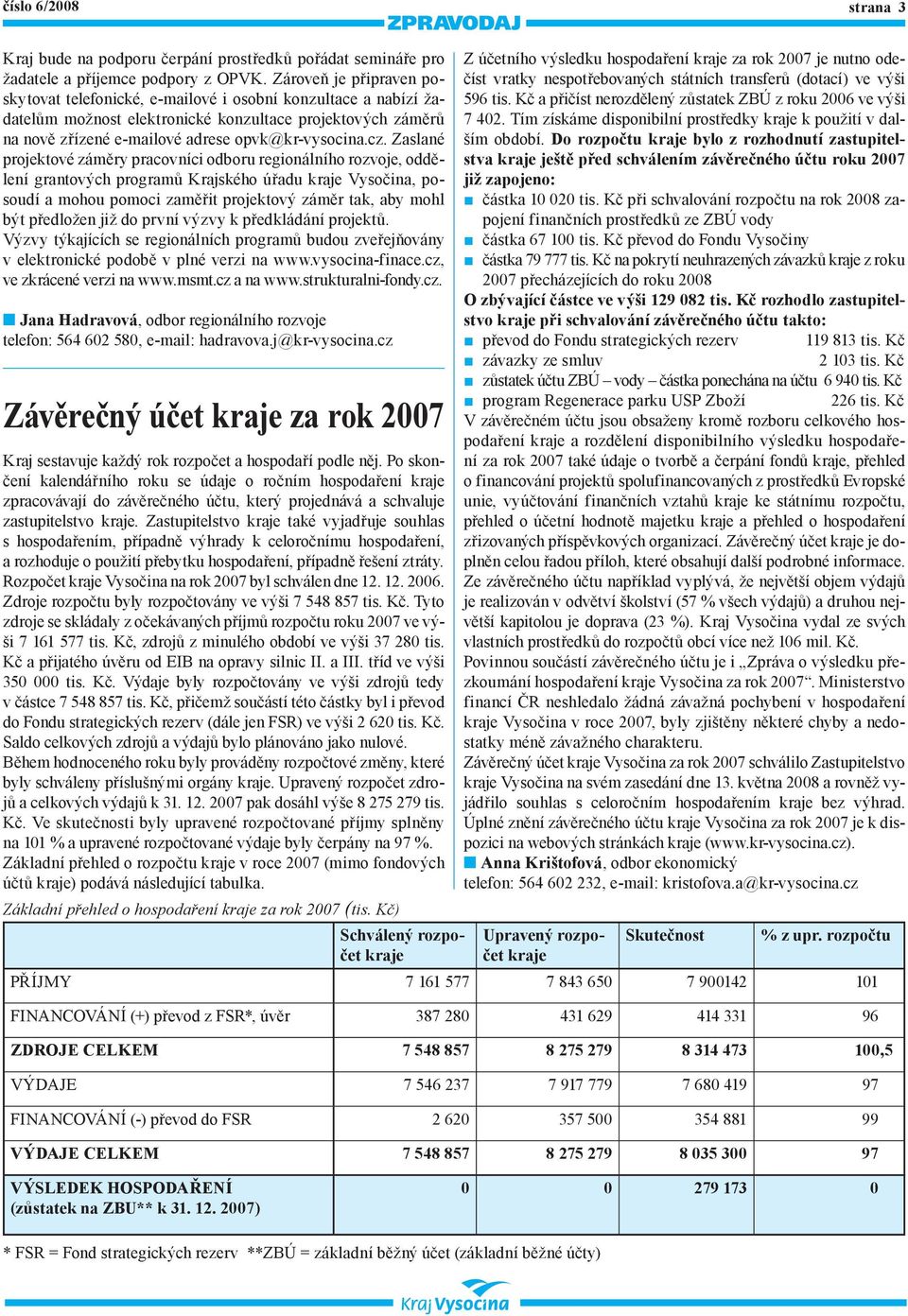 Zaslané projektové záměry pracovníci odboru regionálního rozvoje, oddělení grantových programů Krajského úřadu kraje Vysočina, posoudí a mohou pomoci zaměřit projektový záměr tak, aby mohl být