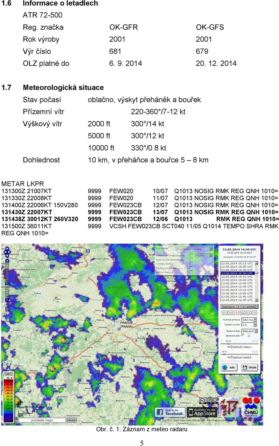 přeháňce a bouřce 5 8 km METAR LKPR 131300Z 21007KT 9999 FEW020 10/07 Q1013 NOSIG RMK REG QNH 1010= 131330Z 22008KT 9999 FEW020 11/07 Q1013 NOSIG RMK REG QNH 1010= 131400Z 22006KT 150V280 9999