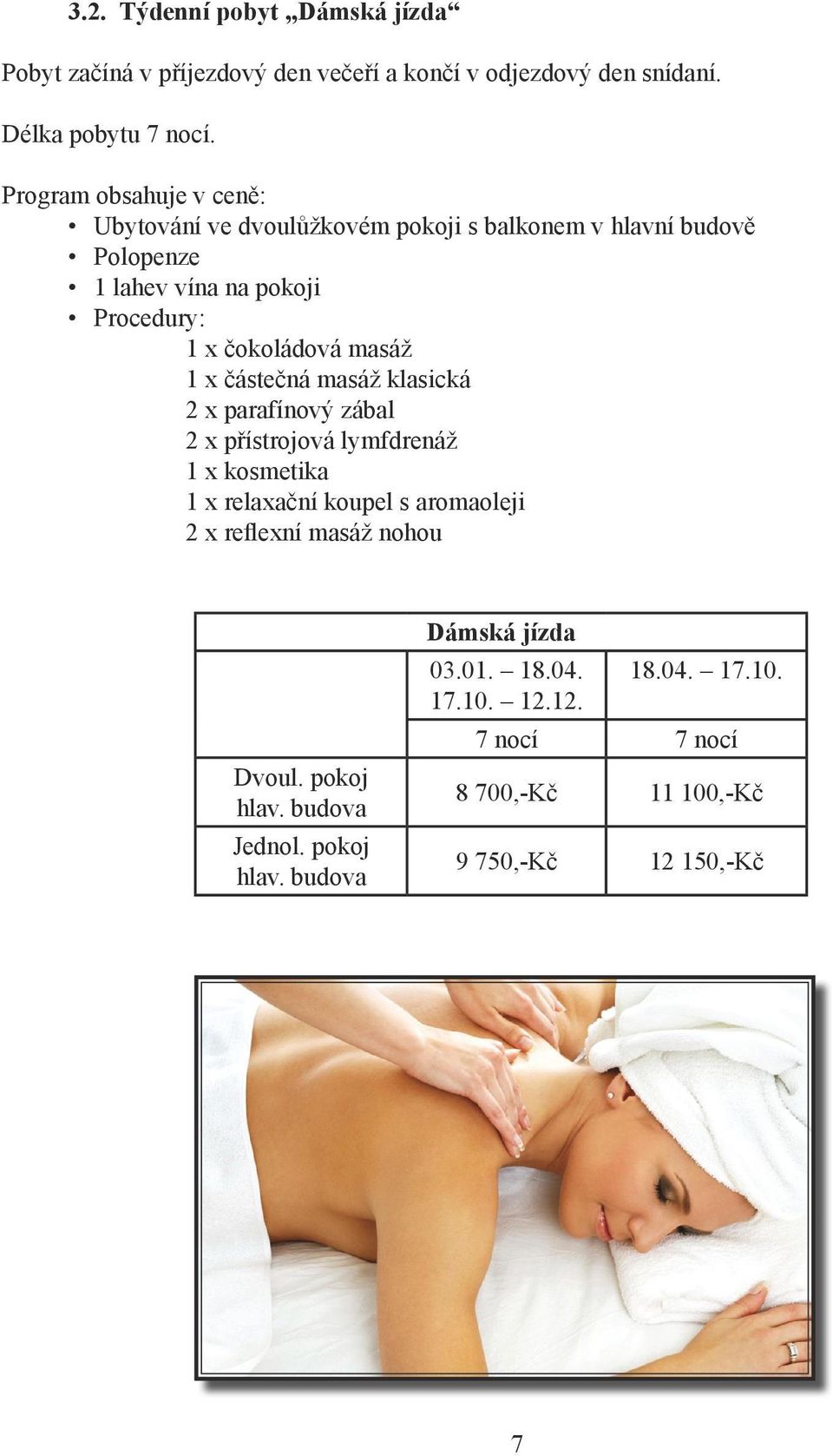 klasická 2 x parafínový zábal 2 x přístrojová lymfdrenáž 1 x kosmetika 1 x relaxační koupel s aromaoleji 2 x reflexní masáž nohou Dvoul.