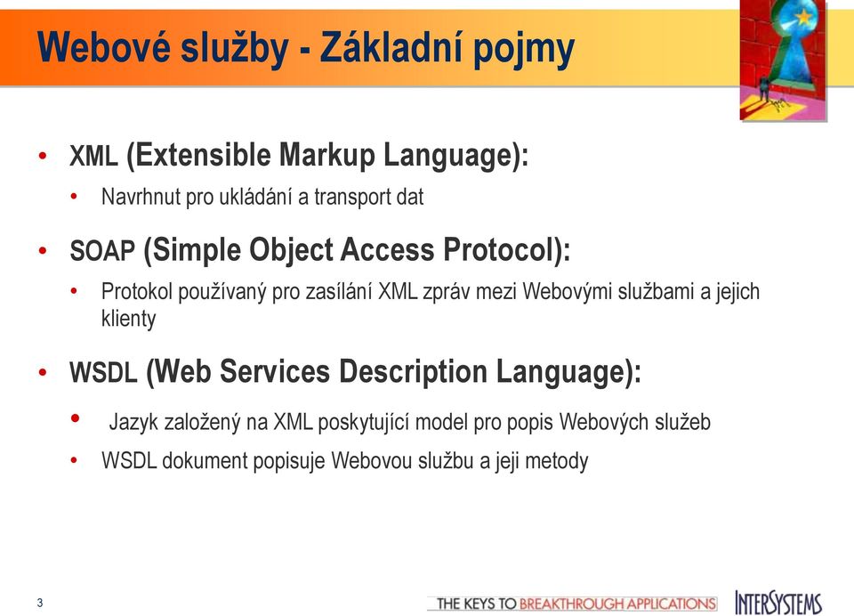 mezi Webovými službami a jejich klienty WSDL (Web Services Description Language): Jazyk