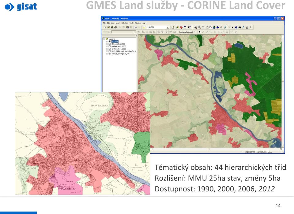 tříd Rozlišení: MMU 25ha stav, změny