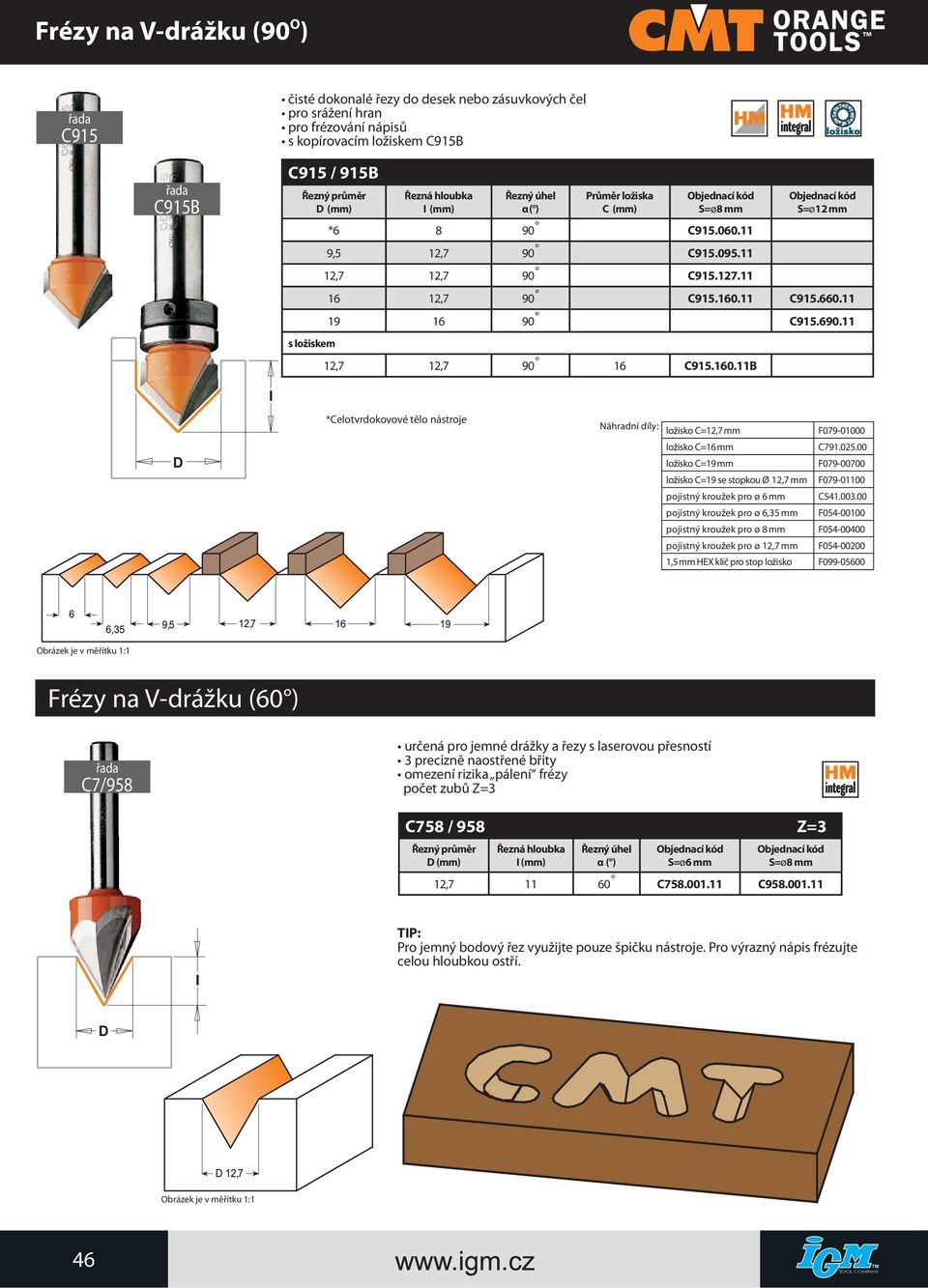 11 C915.660.11 19 16 90 C915.690.11 12,7 12,7 90 16 C915.160.11B *Celotvrdokovové tělo nástroje Náhradní díly: ložisko C=12,7 mm F079-01000 ložisko C=16 mm C791.025.