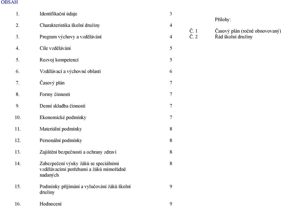 Časový plán 7 8. Formy činnosti 7 9. Denní skladba činností 7 10. Ekonomické podmínky 7 11. Materiální podmínky 8 12. Personální podmínky 8 13.