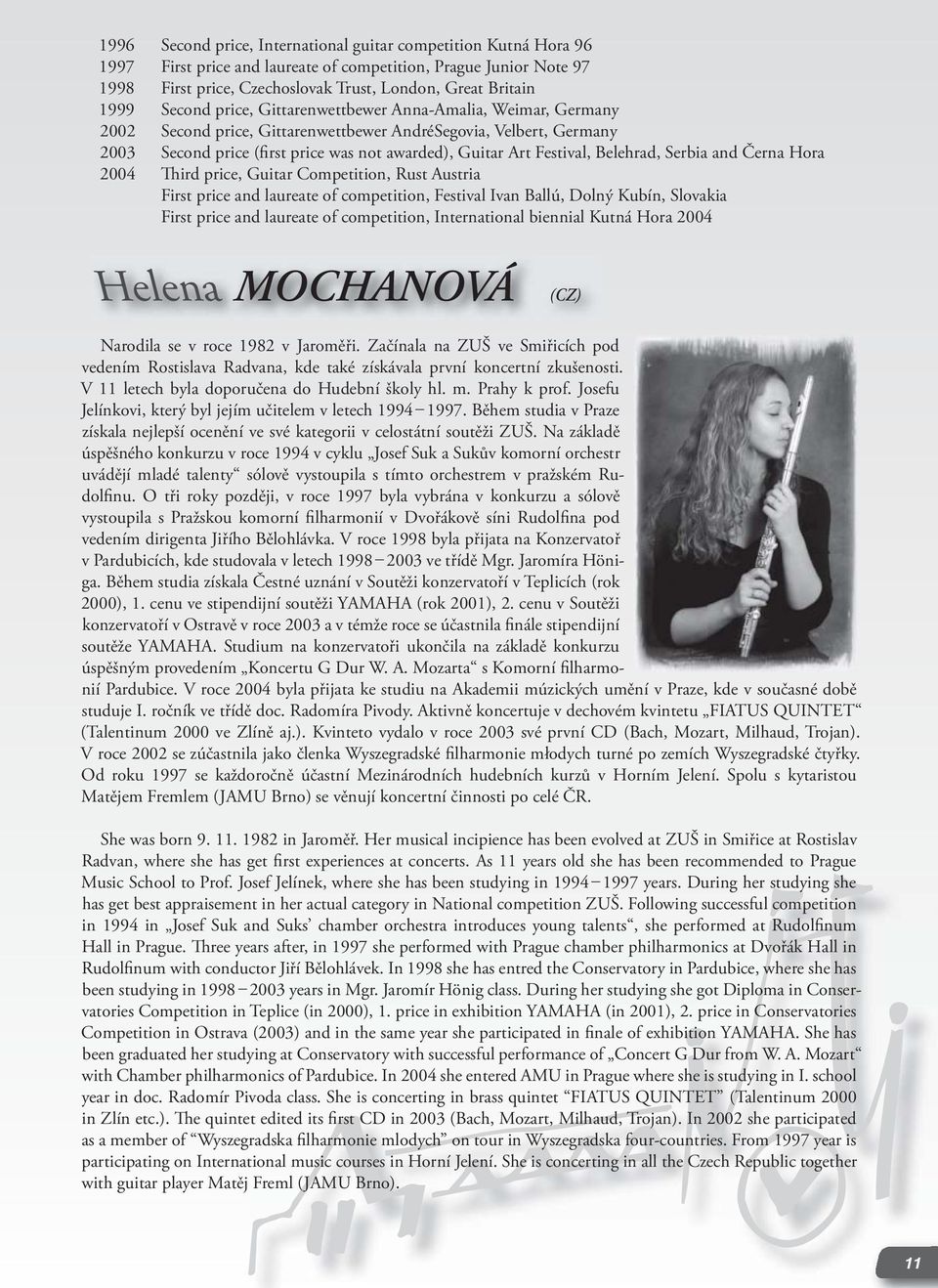 Belehrad, Serbia and Černa Hora 2004 Third price, Guitar Competition, Rust Austria First price and laureate of competition, Festival Ivan Ballú, Dolný Kubín, Slovakia First price and laureate of