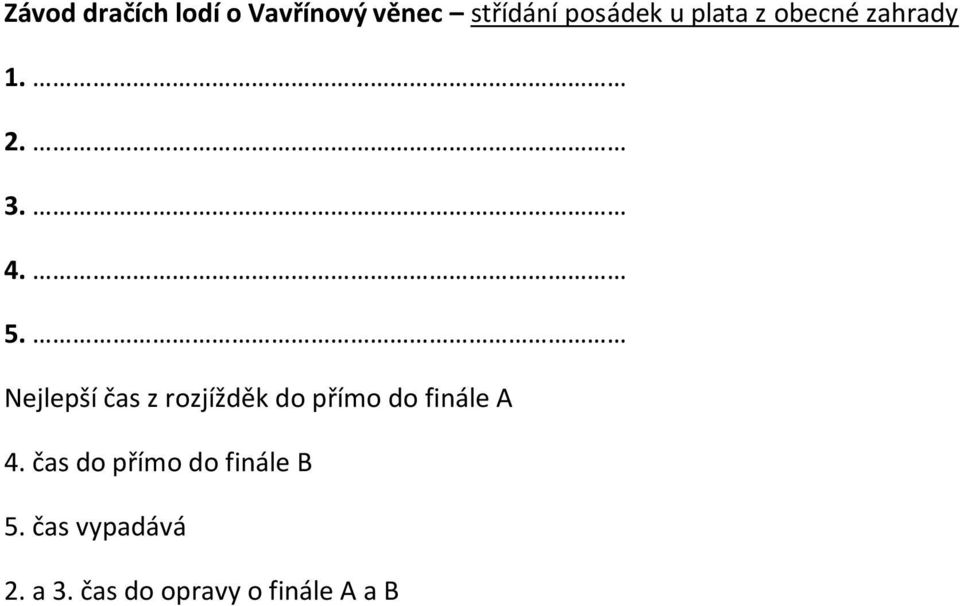 Nejlepší čas z rozjížděk do přímo do finále A 4.