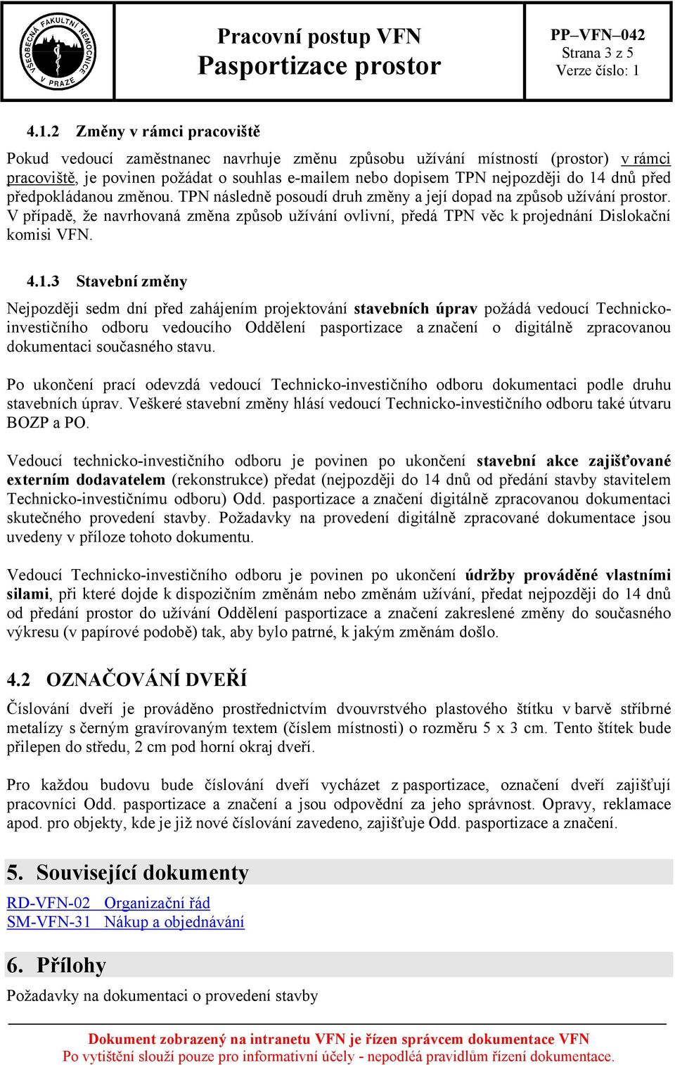 před předpokládanou změnou. TPN následně posoudí druh změny a její dopad na způsob užívání prostor.